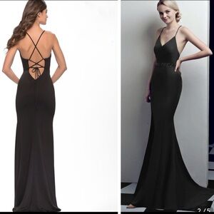 Nina Canacci V-Neck Embellished Floor-length Gown in Back Size 4